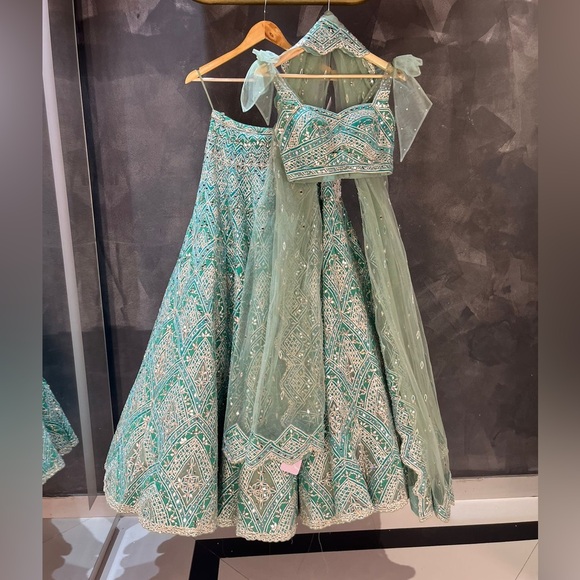 Seema Gujral Sea green lehenga set
